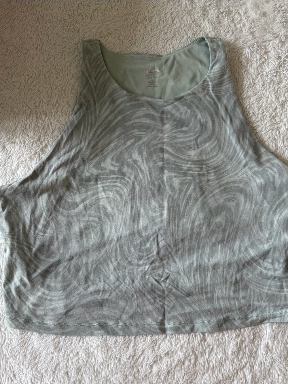 Old Navy Women's Sage Green Swirl Powerchill Tank Top